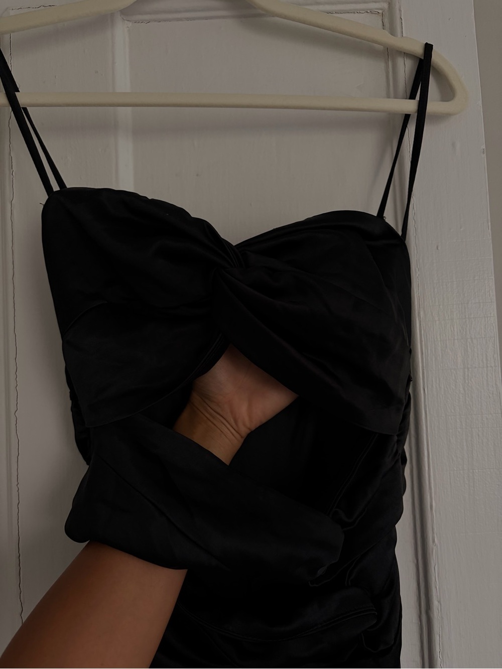 MESHKI Elina Satin Twisted Cutout Jumpsuit - Picture 6 of 7